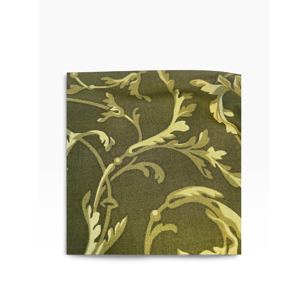 Timeless Treasures Fabric 2 Yard Olive Green Acanthus Leaf Scroll Cotton 44"